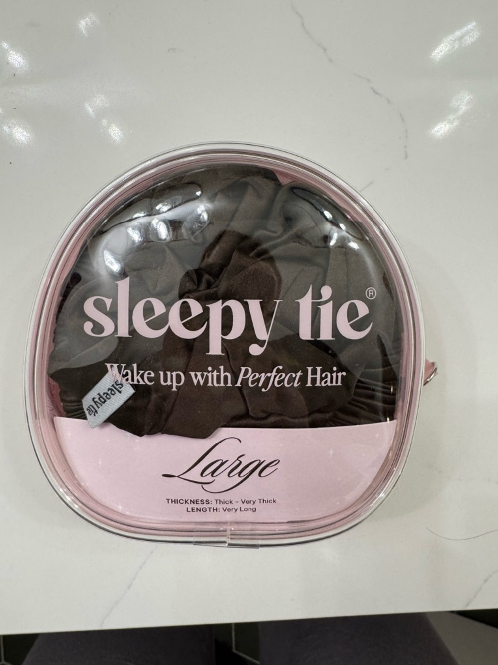 Sleepy Tie - Large Espresso Satin Scrunchie